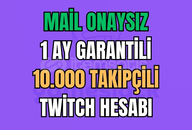 ❤️10.000 TAKİPÇİLİ TWİTCH HESABI❤️ 1 AY GARANTİ