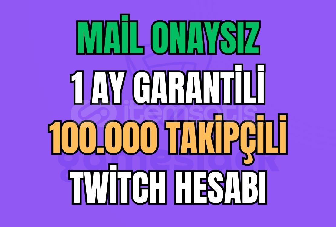 ❤️100.000 TAKİPÇİLİ TWİTCH HESABI 1 AY GARANTİ ❤️100.000 TAKİPÇİLİ TWİTCH HESABI 1 AY GARANTİ