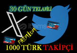 1000ADET PREMİUM TÜRK TAKİPÇİ (30 GÜN TELAFİLİ)