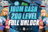 ✨100M Cash + 200 Level + Full Unlock | GTA✨