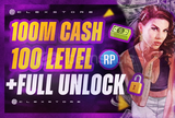 100M Cash + 100 Level + FULL Unlock -GTA Online