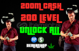 ✨ 200M Cash + 200 LVL + Unlock ALL - GTA ✨