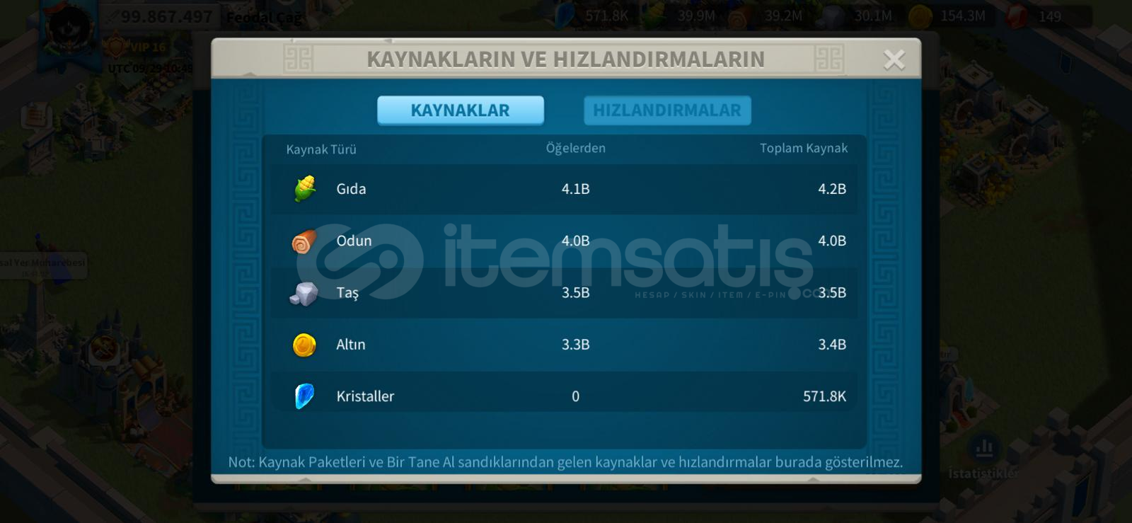 100m+ üstü 5 kıta t5 satılık hesap