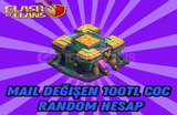 100TL BOŞ İMKANSIZ COC RANDOM HESAP