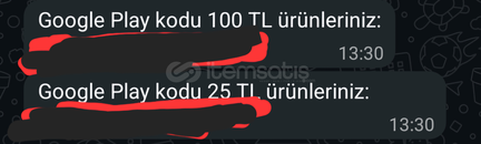 100Tl ve 25Tl lik Play Kod İKİSİ SADECE 107Tl 100Tl ve 25Tl lik Play Kod İKİSİ SADECE 107Tl