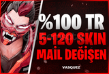 ⭐[%100TR] 5-120 SKIN MAİL DEĞİŞEN HESAP