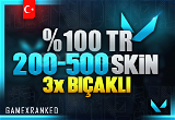100%TR [WITH KNIFE] ULTRA VIP 200-500 SKIN RANDOM⭐