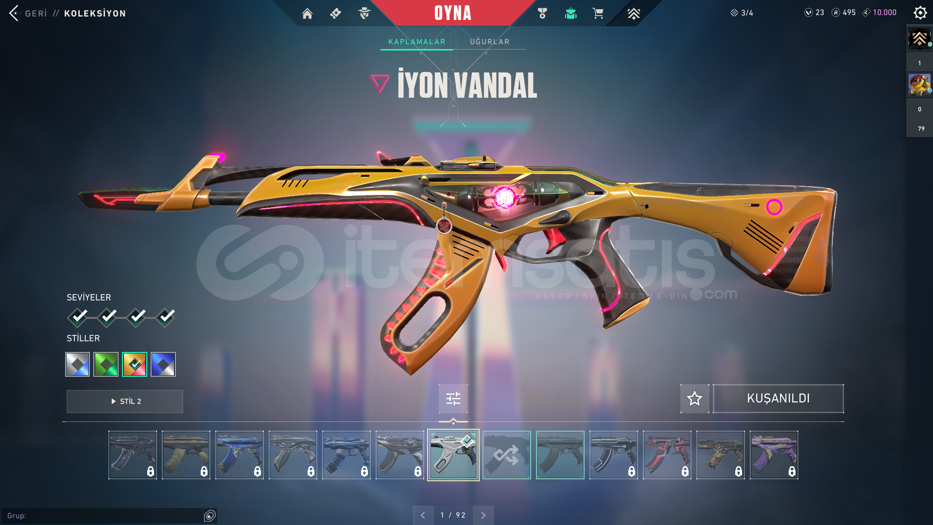 ⭐%100TR İYON VANDALLI VALORANT HESAP⭐ ⭐%100TR İYON VANDALLI VALORANT HESAP⭐