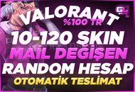⭐%100TR MAİL DEĞİŞEN 10-120 SKİN RANDOM HESAP
