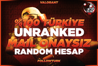 ⭐%100TR - MAİL ONAYSIZ - UNRANKED HESAP⭐