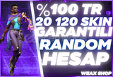 ⭐%100TR Valorant 10-120 skin random hesap⭐