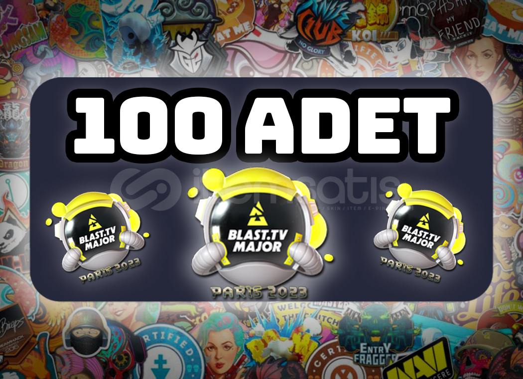 ✨ 100x ✨ Çıkartma | BLAST.tv | Paris 2023 ✨ 100x ✨ Çıkartma | BLAST.tv | Paris 2023