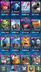 101 kartlı 6000 kupa 30 seviye 16. arena hesap