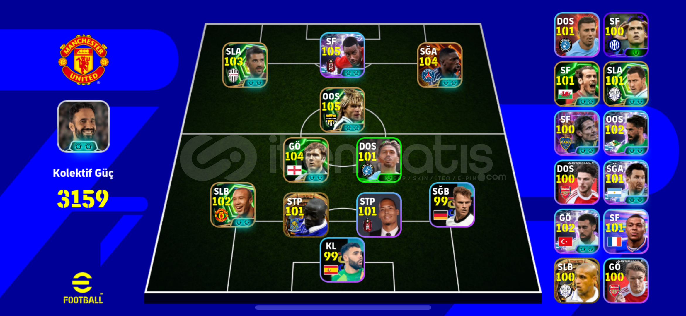 105 İsak 105 Nedved 104 Dembele 105 İsak 105 Nedved 104 Dembele