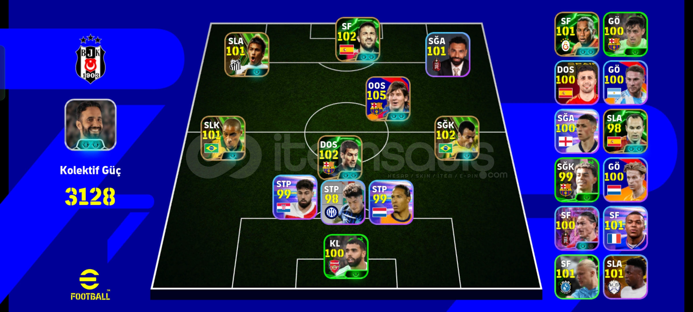 105 Messi 101 GS Drogba 3129 kg  105 Messi 101 GS Drogba 3129 kg