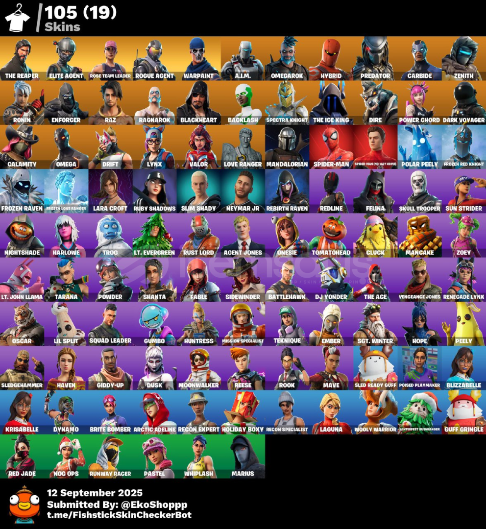 105 SKIN, 24 O.G & EMAIL & O.G STW THE REAPER  105 SKIN, 24 O.G & EMAIL & O.G STW THE REAPER