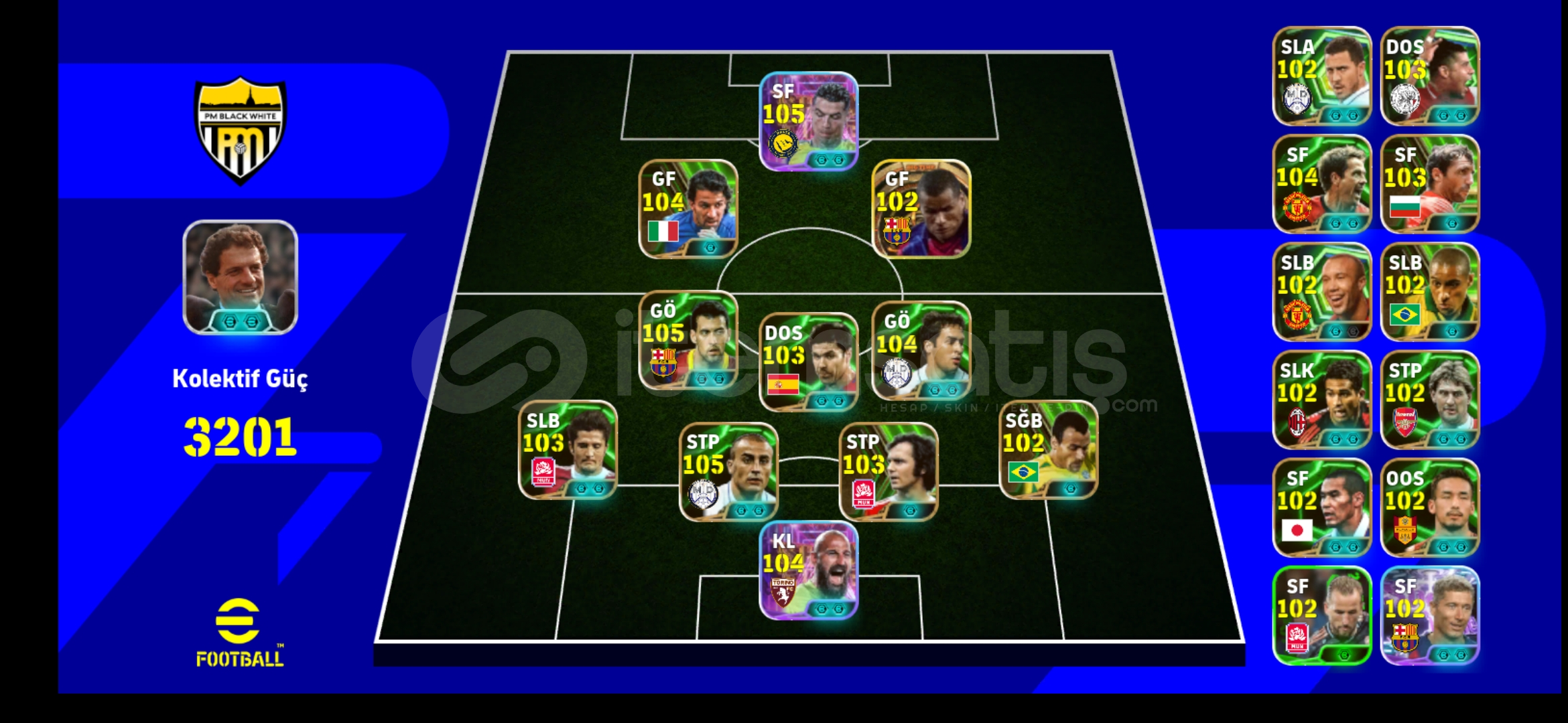 105Ronaldo 104 bombacı delpiero 3201 köllektif  105Ronaldo 104 bombacı delpiero 3201 köllektif