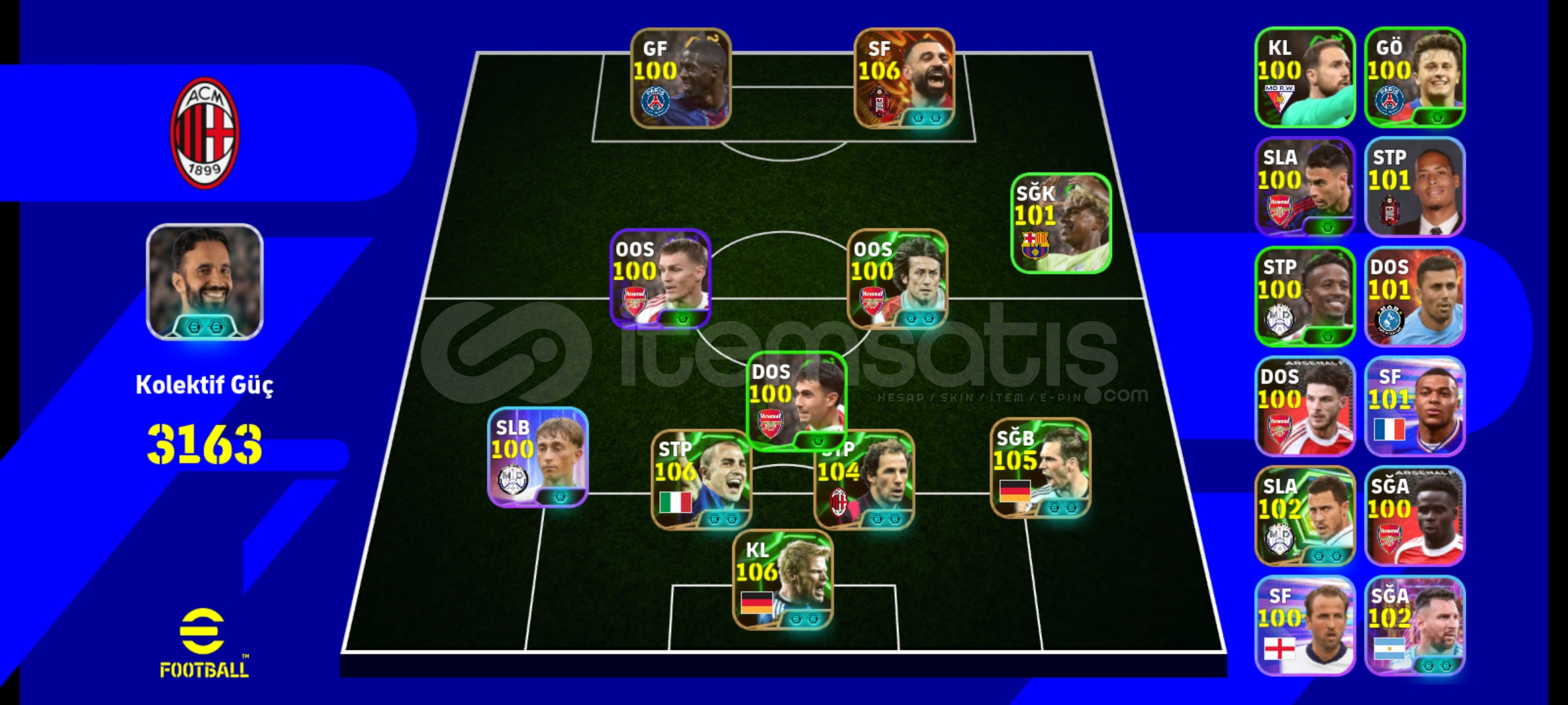 106 Salah 105 lahm 106 cannavaro 105 baressi  106 Salah 105 lahm 106 cannavaro 105 baressi