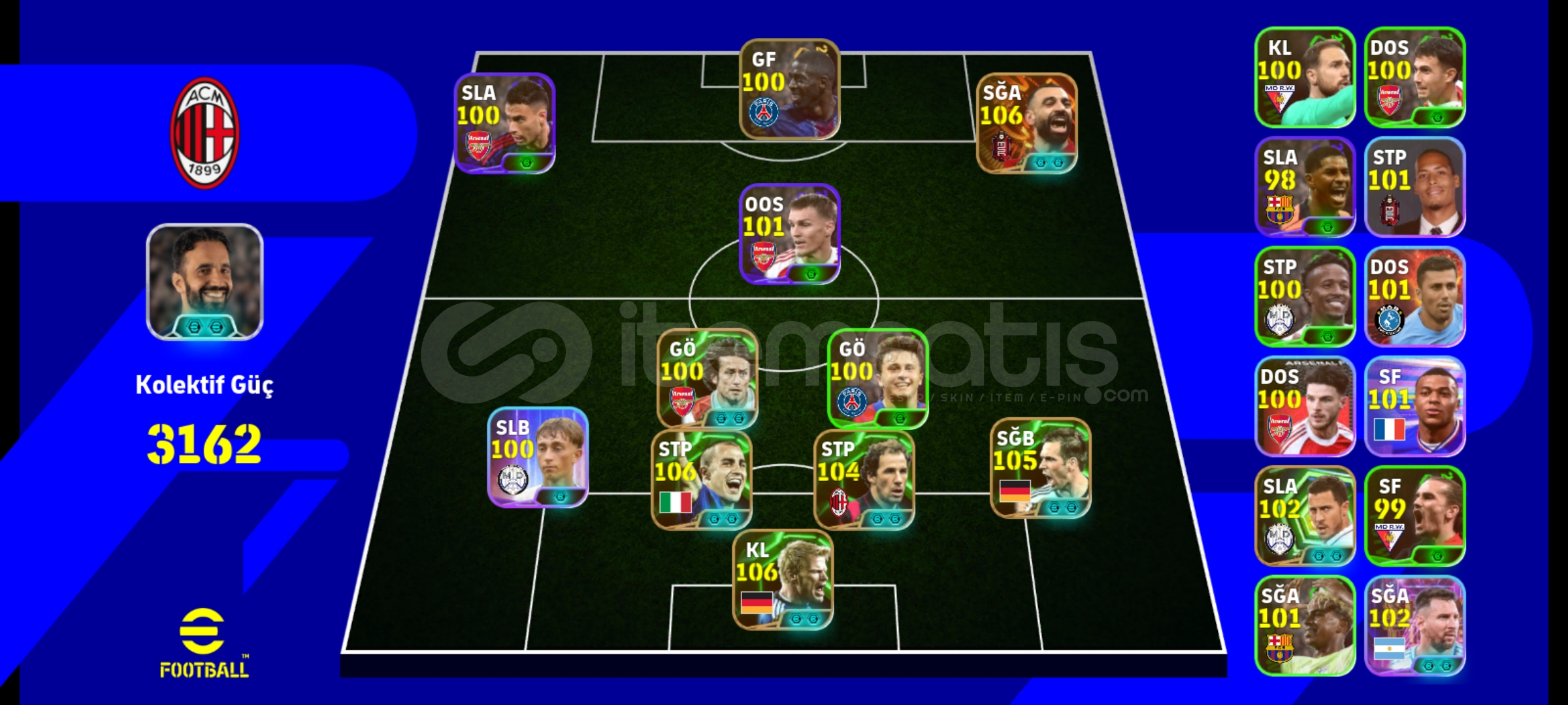 106 Salah 105 lahm 106 cannavaro 105 baressi  106 Salah 105 lahm 106 cannavaro 105 baressi