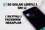 ⭐ ( SAYFALI ) 50 DOLAR LİMİTLİ 1 BM Lİ FACEBOOK