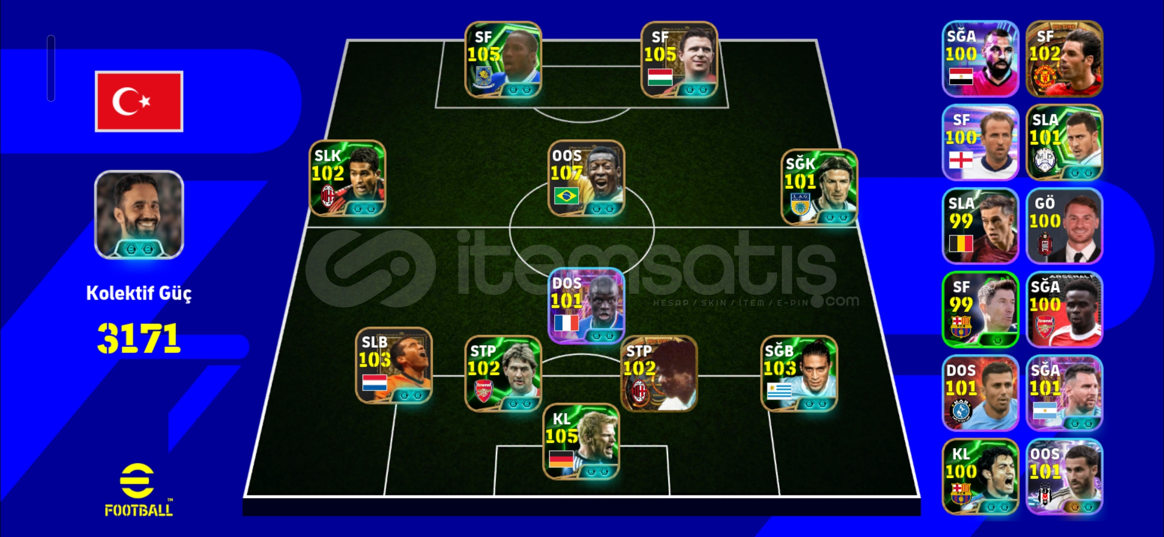 108 PELE 105 DROGBA 105 PUSCAS 103 GİO 108 PELE 105 DROGBA 105 PUSCAS 103 GİO