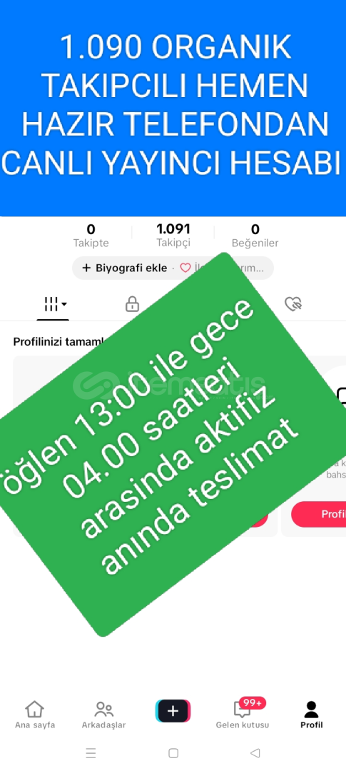 1.080 TAKIPCILI TELEFONDAN CANLI YAYINCI HESABI 1.080 TAKIPCILI TELEFONDAN CANLI YAYINCI HESABI