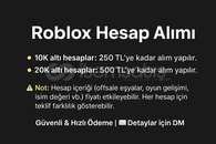 10K – 20K Altı Roblox Hesap Değerlendirilir