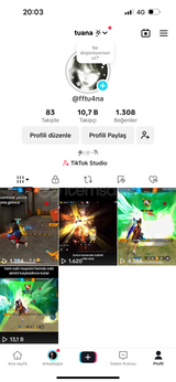 10k takipçi Free fire tiktok hesabı keşfet açık