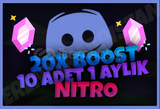 (10x)1 Aylık Discord Nitro Kodu [20X BOOST]