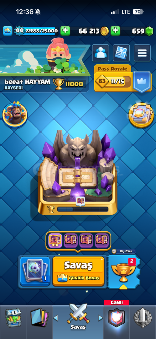 12000 KUPA 11 EVRİMLİ BOL EMOJİLİ HESAP 12000 KUPA 11 EVRİMLİ BOL EMOJİLİ HESAP