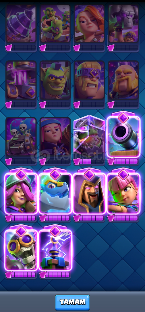 11000KUPA 2.6desteli 7EVRİM 1ELİT 121kart 11000KUPA 2.6desteli 7EVRİM 1ELİT 121kart