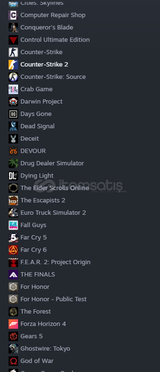 128 OYUNLU STEAM HESABI 
