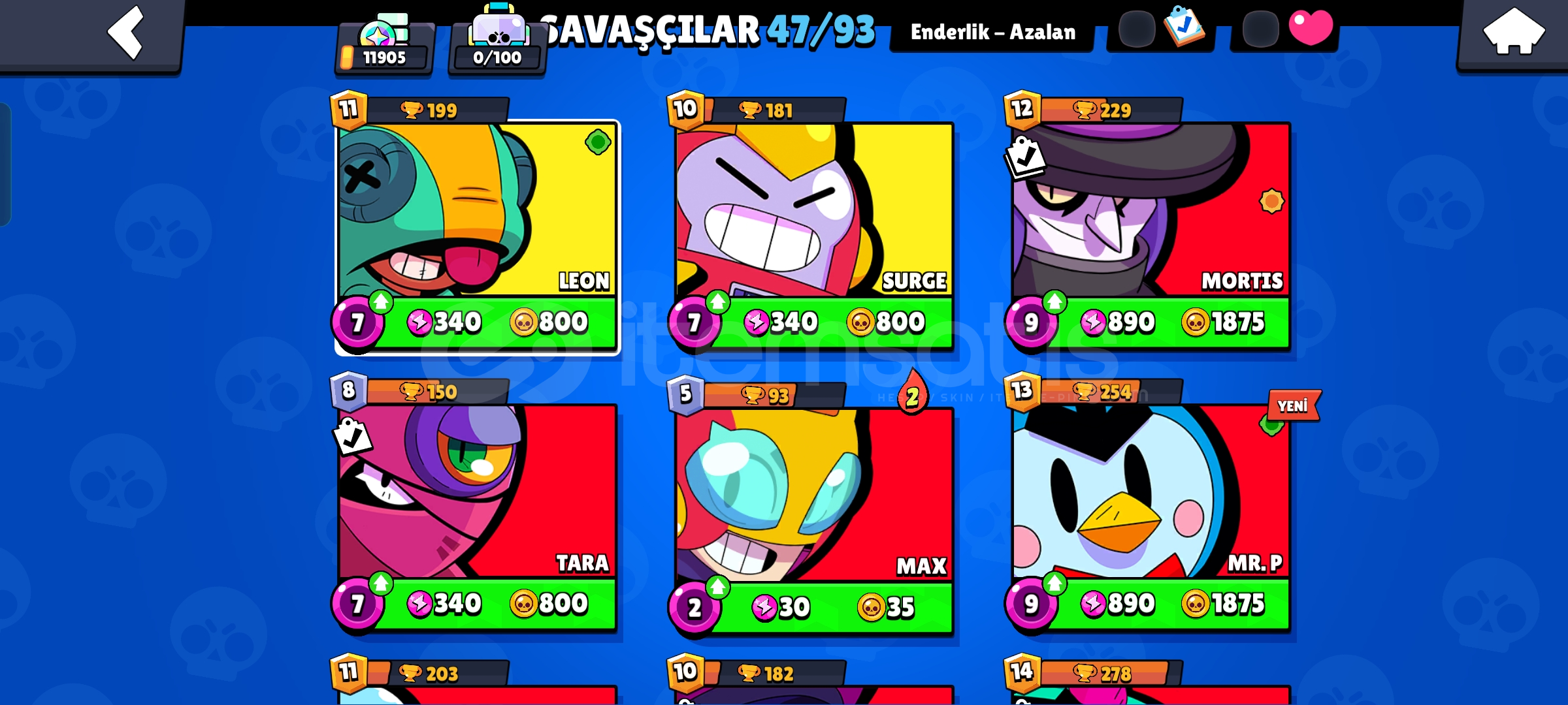 11K KUPA - 47 KARAKTER BRAWL STARS HESABI 11K KUPA - 47 KARAKTER BRAWL STARS HESABI