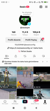 11k pubg içerikli full keşfet açık TT hesap 