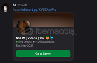 +10,000 Üyeli NSFW Kitleli Aktif Sunucu