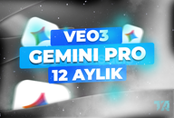 12 AY GEMİNİ PRO 3 & VEO 3.1 / GARANTİLİ 