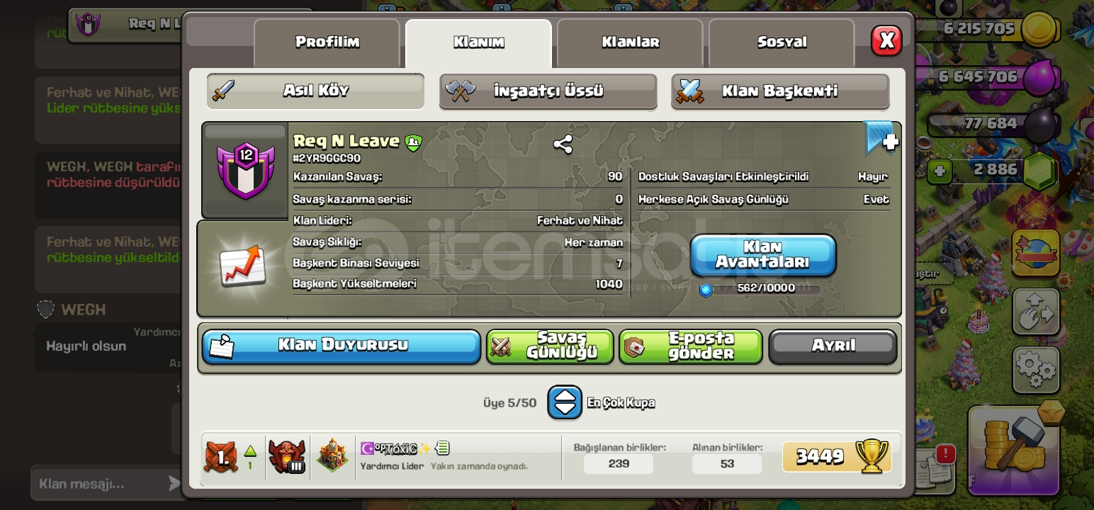 12 SEVİYE REQ N LEAVE UCUZA KLAN 12 SEVİYE REQ N LEAVE UCUZA KLAN