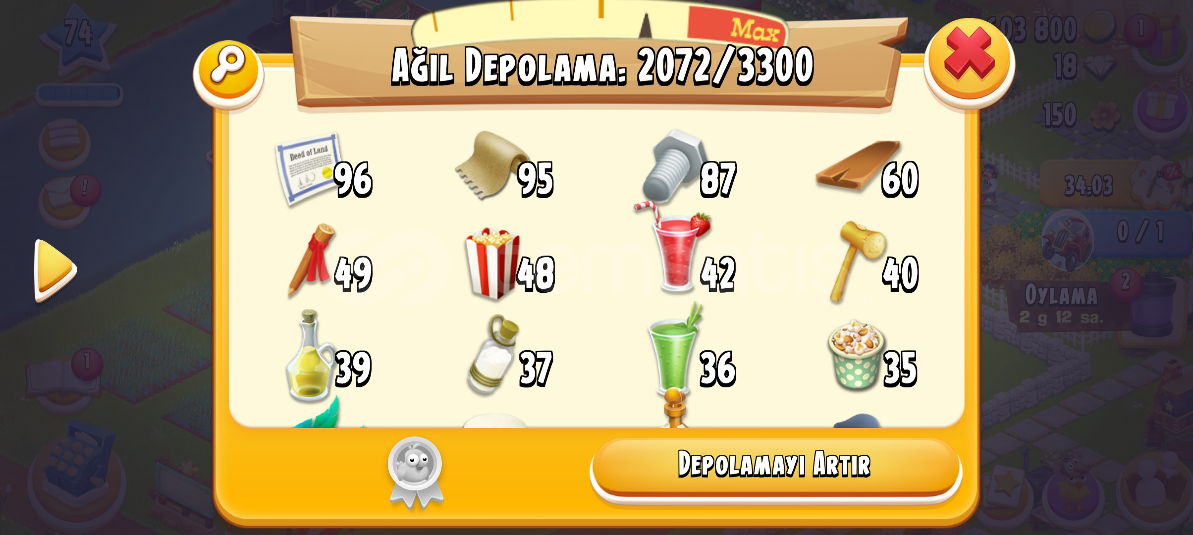 1200 ürün (82 seviyeye kadar) 1200 ürün (82 seviyeye kadar)