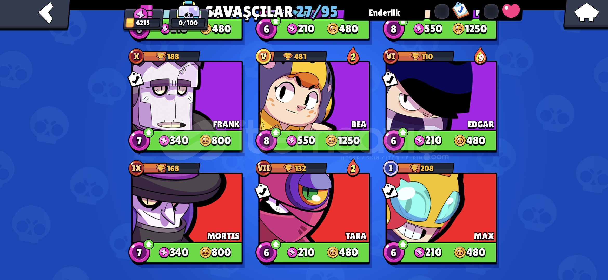 122 elmaslı Brawl hesabı