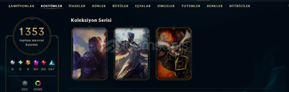1353 skin Black Alistar, Pax ve kapalı skinler 