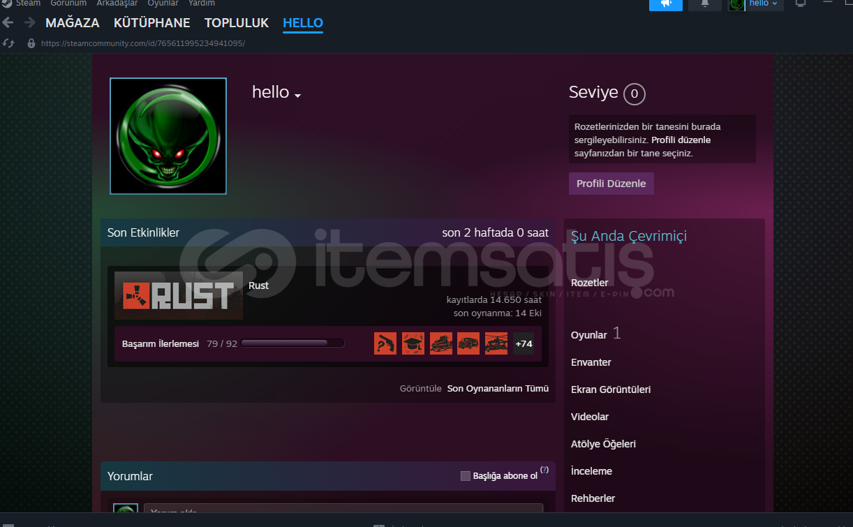 acil 14.000 saat +61 skin russt İNDİRİMLİ   acil 14.000 saat +61 skin russt İNDİRİMLİ