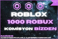 ⭐(1429) 1000 Robux - KOMİSYON ÖDENİYOR⭐