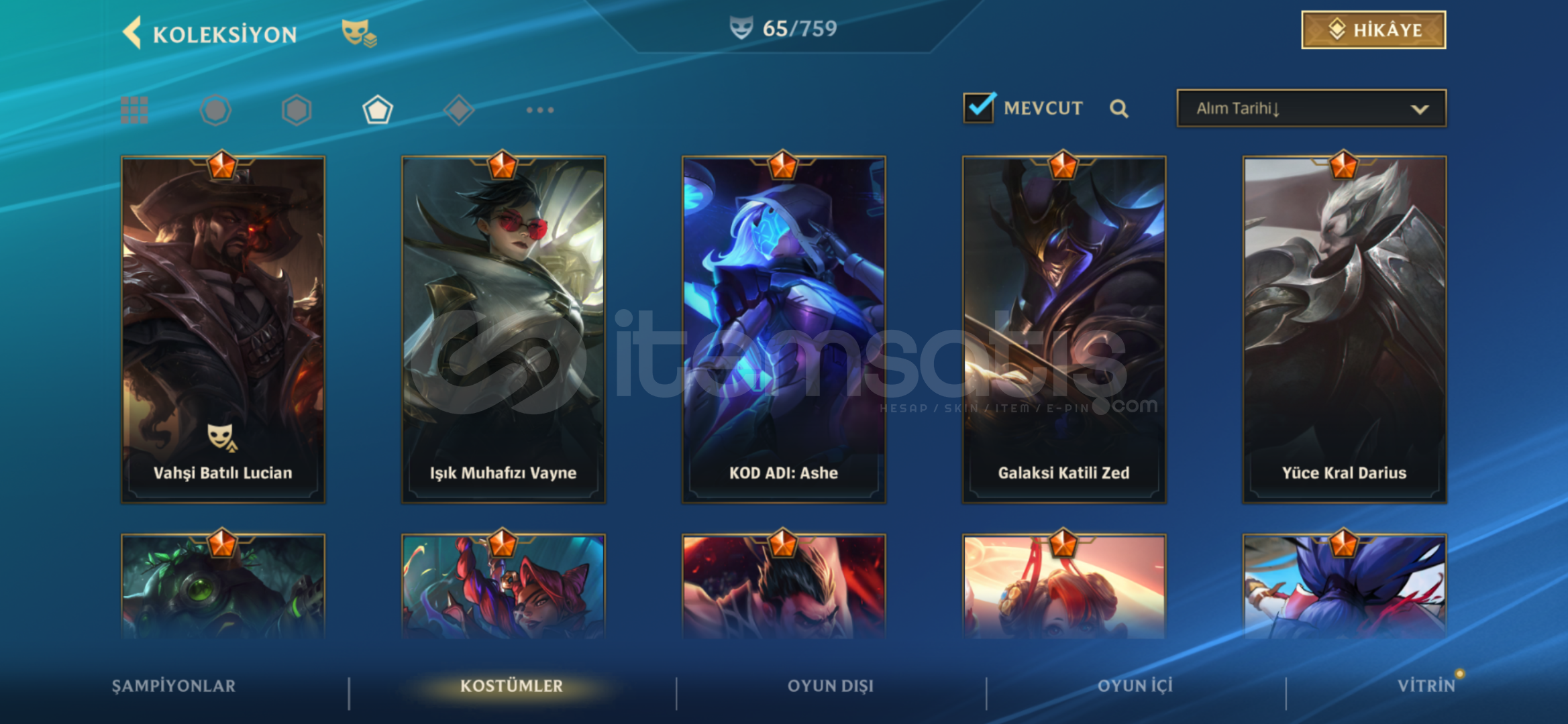 143 lvl 65 skinli 20k özlü hesap 143 lvl 65 skinli 20k özlü hesap