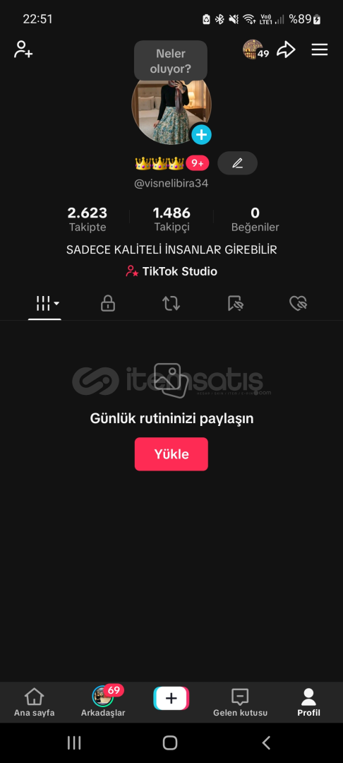 1486 TAKİPÇİLİ LİVE STÜDYOLU HESAP  1486 TAKİPÇİLİ LİVE STÜDYOLU HESAP