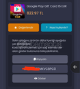 15 Euro Google Play Kod ACİL SATILIK 15 Euro Google Play Kod ACİL SATILIK