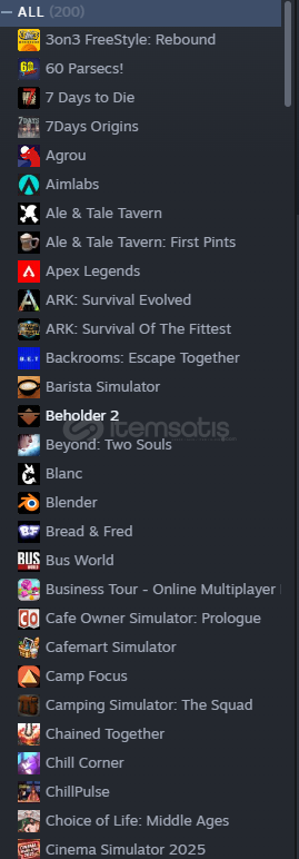 200 OYUN, 0 BAN, SAHİBİNDEN STEAM HESABI 200 OYUN, 0 BAN, SAHİBİNDEN STEAM HESABI