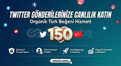 150 Kaliteli ve Organik Türk Beğeni Hizmeti