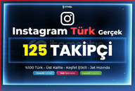125 Türk Gerçek Takipçi | Garantili - Instagram