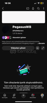 1.57k aboneli YouTube hesabı