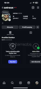 1.6 K İNSTAGRAM HESAP ACİL SATLIK !